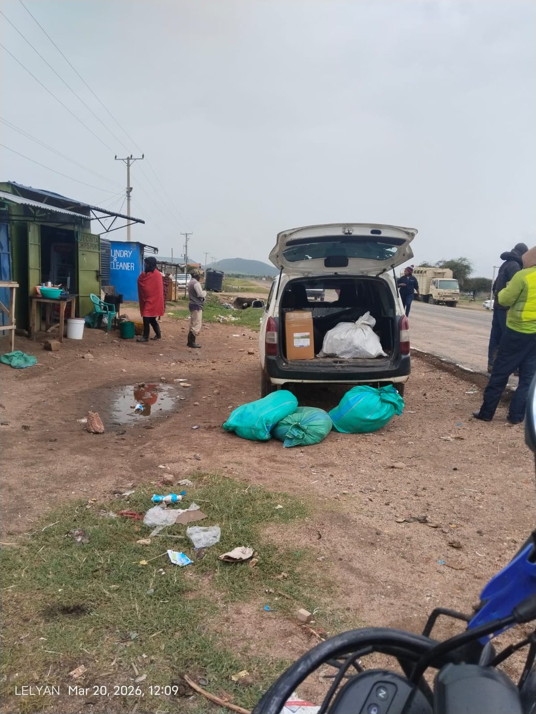 Loading the van before the outreach day