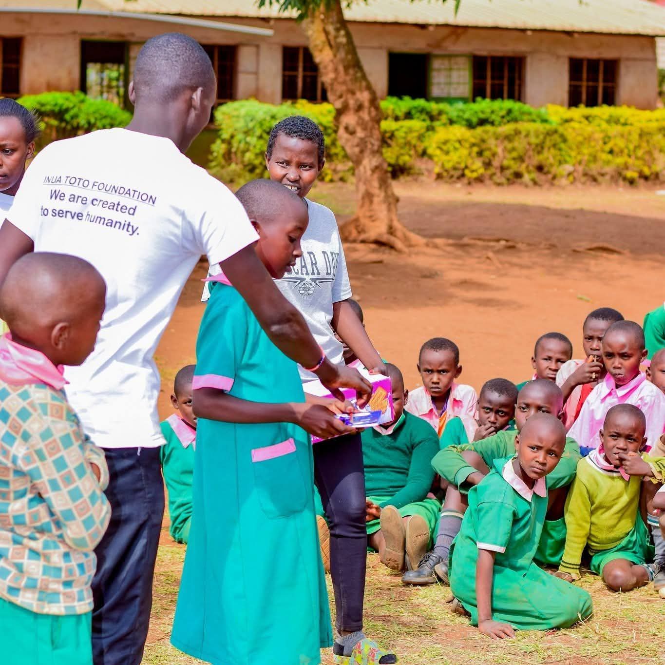 One box of biscuits being shared with a classroom